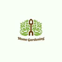 logo de jardinage à la maison vecteur