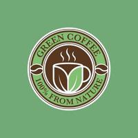 badge logo café vert vecteur