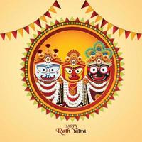 joyeux fond de célébration jagannath rathyatra avec illustration vectorielle vecteur