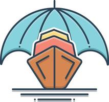 icône colorée pour l'assurance bateau vecteur