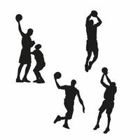illustration de silhouettes de joueur de basket vecteur
