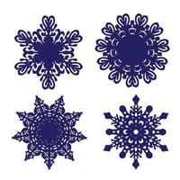 croquis de vecteur de rosette de flocon de neige