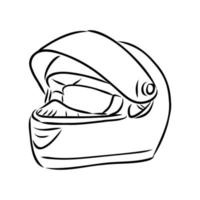 croquis de vecteur de casque de moto