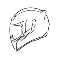 croquis de vecteur de casque de moto