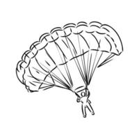 croquis de vecteur de parachutiste