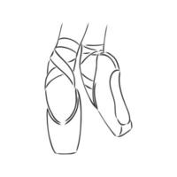 croquis vectoriel de chaussures de pointe