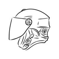 croquis de vecteur de casque de moto