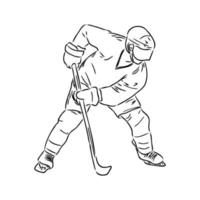 croquis de vecteur de joueur de hockey