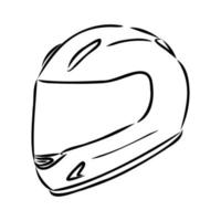 croquis de vecteur de casque de moto