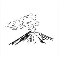 croquis de vecteur de volcan