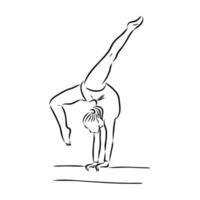 croquis de vecteur de gymnastique artistique