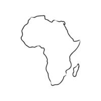 croquis de vecteur de carte afrique