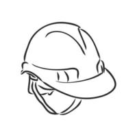 croquis de vecteur de casque de construction