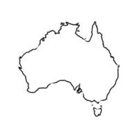 croquis de vecteur de carte australie