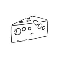 un morceau de croquis de vecteur de fromage