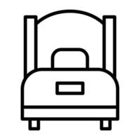 icône de ligne de lit simple vecteur