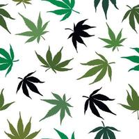 motif de marijuana. motif de feuilles de cannabis vert vecteur