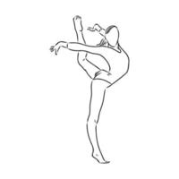 croquis de vecteur de gymnastique artistique