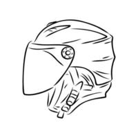 croquis de vecteur de casque de moto