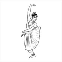 croquis de vecteur de danse indienne