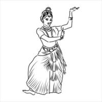 croquis de vecteur de danse indienne