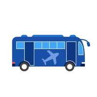 bus sur l'icône de couleur plate de l'aéroport vecteur