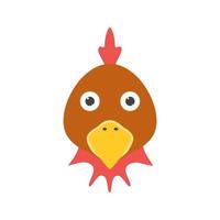 icône de couleur plate de visage de poulet vecteur