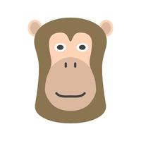 icône de couleur plate de visage de babouin vecteur
