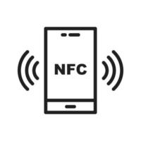 icône de couleur plate nfc vecteur