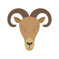 icône de couleur plate de visage de chèvre de montagne vecteur