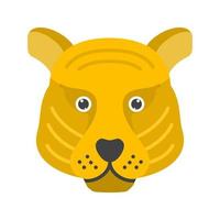 icône de couleur plate de visage de tigre vecteur
