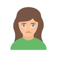 icône de couleur plate femme qui pleure vecteur