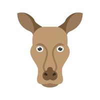icône de couleur plate visage kangourou vecteur