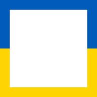 drapeau vectoriel de l'ukraine avec place carrée pour le texte de citation. dimensions exactes et couleurs officielles. symbole de patriotisme et de liberté pour les médias sociaux d'histoire. ce fichier est adapté à l'édition numérique