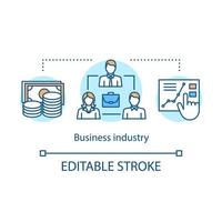 icône de concept de secteur d'activité. stratégie de développement de l'entreprise. hausse des revenus. Conseil d'administration. illustration de la ligne mince de l'idée de gestion de l'entreprise. dessin de contour isolé de vecteur. trait modifiable vecteur