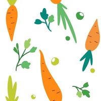vecteur, seamless, carottes, et, pois verts, modèle vecteur