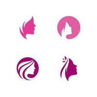 femme, silhouette, logo, tête, visage, logo, vecteur, conception