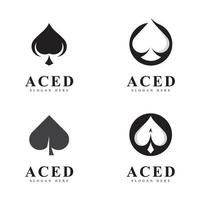 conception d'icône de logo ace pour les affaires de casino de jeux de cartes vecteur