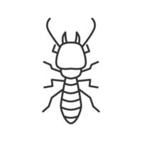 icône linéaire termite. fourmi blanche. illustration de la ligne mince. insecte ravageur. symbole de contour. dessin de contour isolé de vecteur