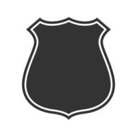 insigne, icône de glyphe d'emblème. étiquette de pompier ou de policier. symbole de la silhouette. espace négatif. illustration vectorielle isolée vecteur