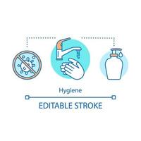 icône de concept d'hygiène. se laver les mains idée fine ligne illustration. sanitaire et nettoyage. procédures hygiéniques. dessin de contour isolé de vecteur. trait modifiable vecteur