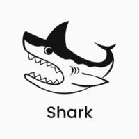 icône de requin. concept de logo simple. adapté au logo, à l'icône et aux symboles. comme le logo esport, signe danger vecteur