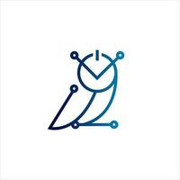 conception d'illustration de logo tech cyber owl vecteur