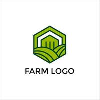 création de logo de ferme verte vecteur