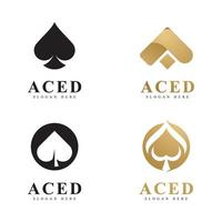 conception d'icône de logo ace pour les affaires de casino de jeux de cartes vecteur
