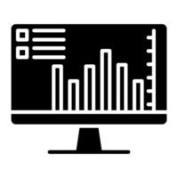 icône de ligne de représentation graphique vecteur