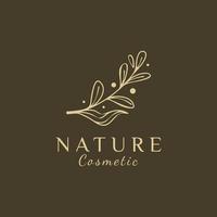 produit de beauté cosmétique nature et création de logo de salon vecteur