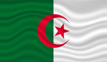 conception de vecteur de drapeau national algérien. drapeau algérie 3d agitant fond illustration vectorielle