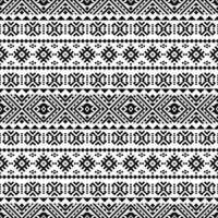 conception de motifs ethniques sans couture aztèque ikat en couleur noir et blanc vecteur