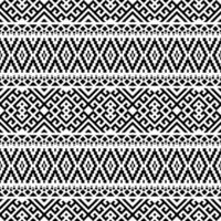 motif ethnique homogène. motif tribal traditionnel en noir et blanc vecteur